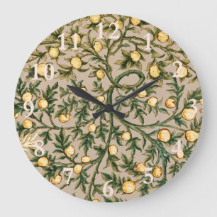 William Morris Floral Obstgarten-Blume Klassiker Große Wanduhr