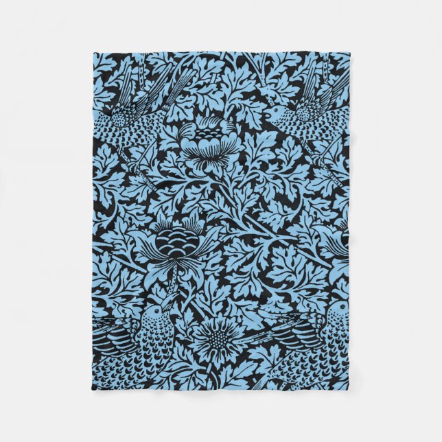 William Morris Floral Pattern Bird Anenome Fleecedecke (Vorderseite)