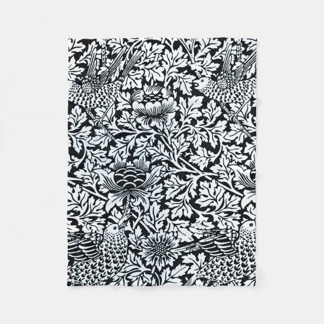 William Morris Floral Pattern Bird Anenome Fleecedecke (Vorderseite)