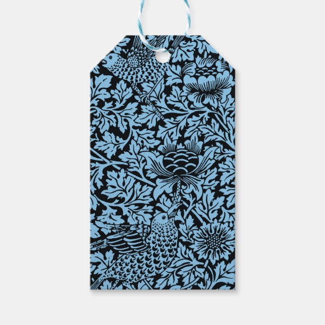 William Morris Floral Pattern Bird Anenome Geschenkanhänger (Vorderseite)