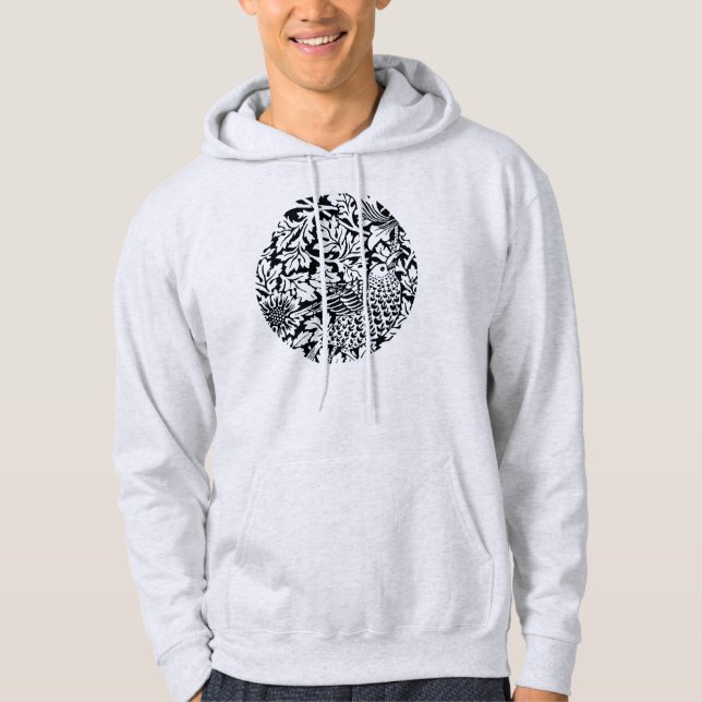 William Morris Floral Pattern Bird Anenome Hoodie (Vorderseite)