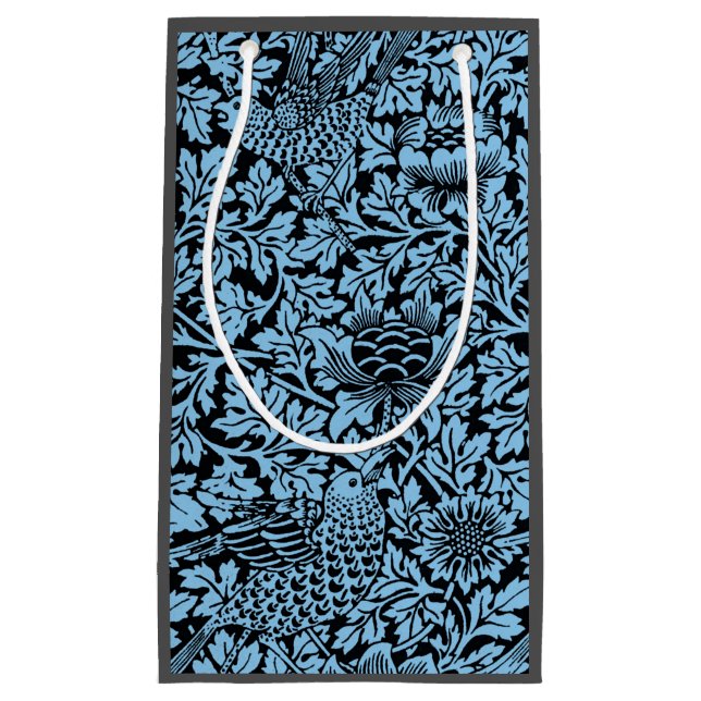 William Morris Floral Pattern Bird Anenome Kleine Geschenktüte (Vorderseite)