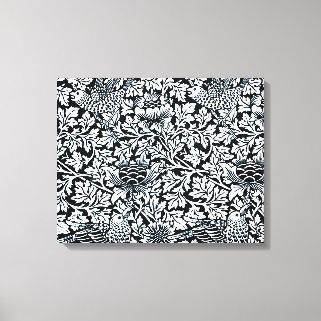 William Morris Floral Pattern Bird Anenome Leinwanddruck (Vorderseite)