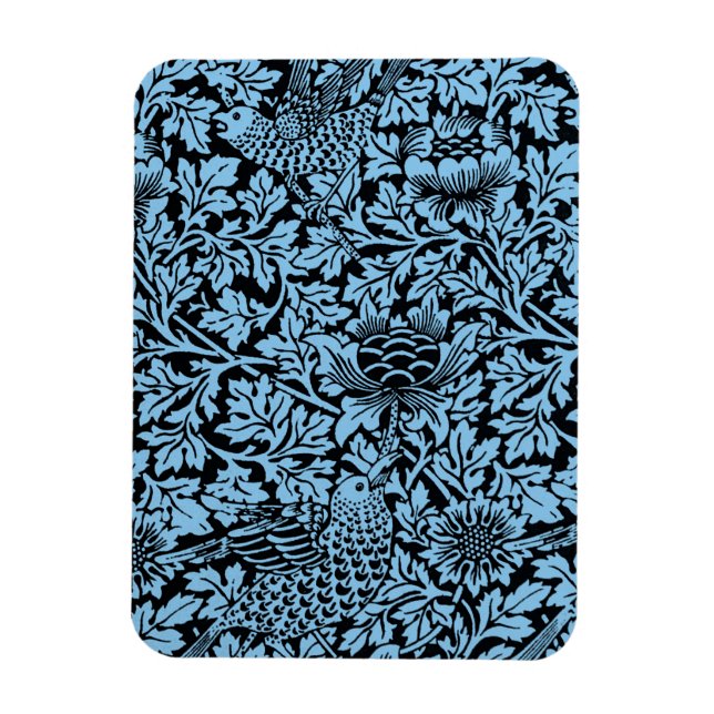 William Morris Floral Pattern Bird Anenome Magnet (Vertikal)