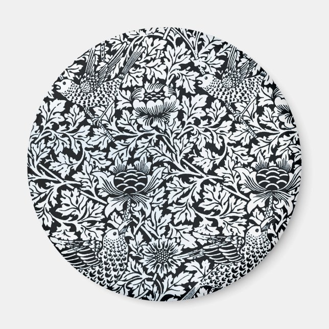 William Morris Floral Pattern Bird Anenome Magnet (Vorne)