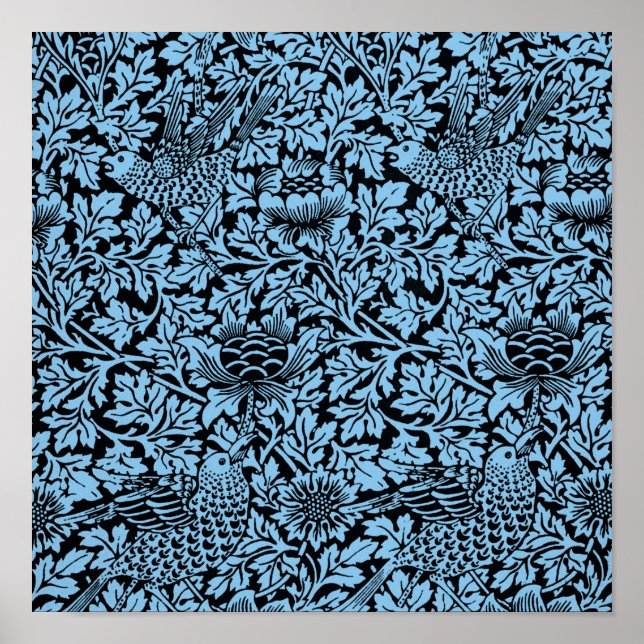 William Morris Floral Pattern Bird Anenome Poster (Vorne)