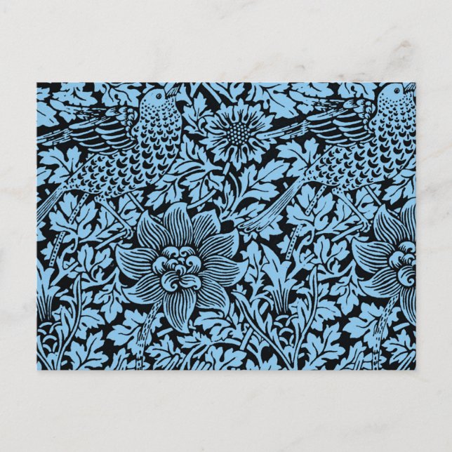 William Morris Floral Pattern Bird Anenome Postkarte (Vorderseite)