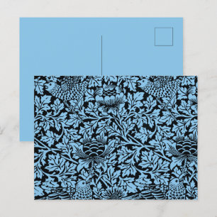 William Morris Floral Pattern Bird Anenome Postkarte