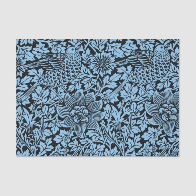William Morris Floral Pattern Bird Anenome Seidenpapier (Vorderseite)