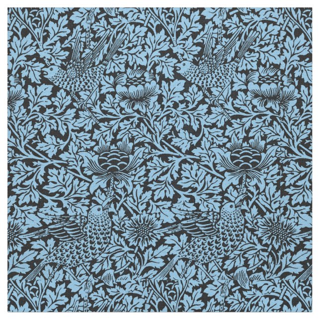 William Morris Floral Pattern Bird Anenome Stoff (Nahaufnahme)