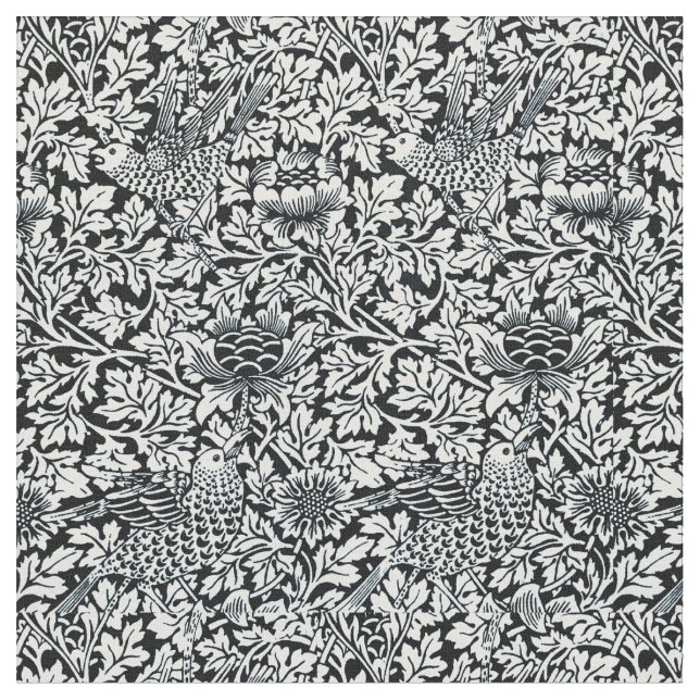 William Morris Floral Pattern Bird Anenome Stoff (Nahaufnahme)