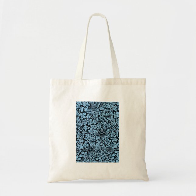 William Morris Floral Pattern Bird Anenome Tragetasche (Vorne)