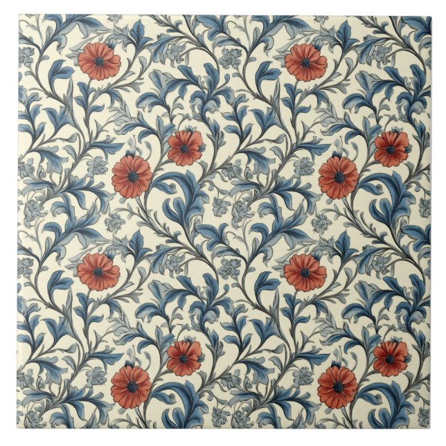 William Morris Floral Pattern Fliese (Vorderseite)