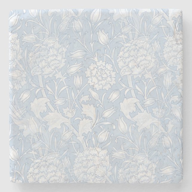 William Morris Floral Pattern in Blue Steinuntersetzer (Vorderseite)