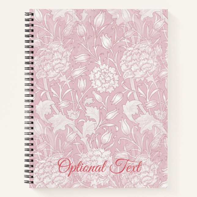 William Morris Floral Pattern in einem rosa Notebo Notizbuch (Vorderseite)