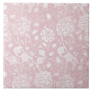 William Morris floral Pattern in Pink Keramik Tile Fliese