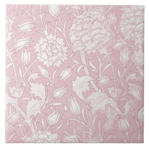William Morris floral Pattern in Pink Keramik Tile Fliese