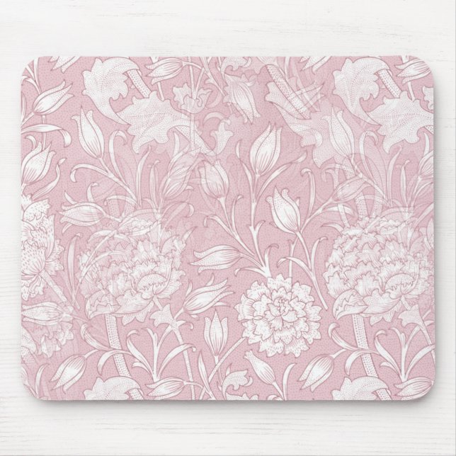 William Morris Floral Pattern in Pink Mousepad (Vorne)