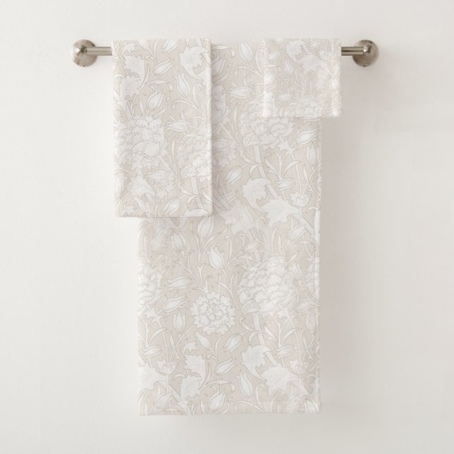 William Morris Floral Pattern in Sepia  Badhandtuch Set (Insitu)