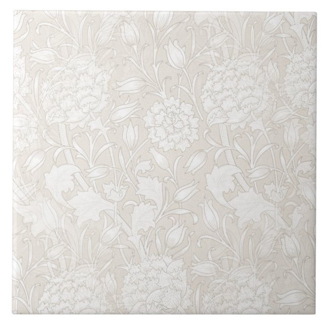 William Morris Floral Pattern in Sepia  Fliese (Vorderseite)
