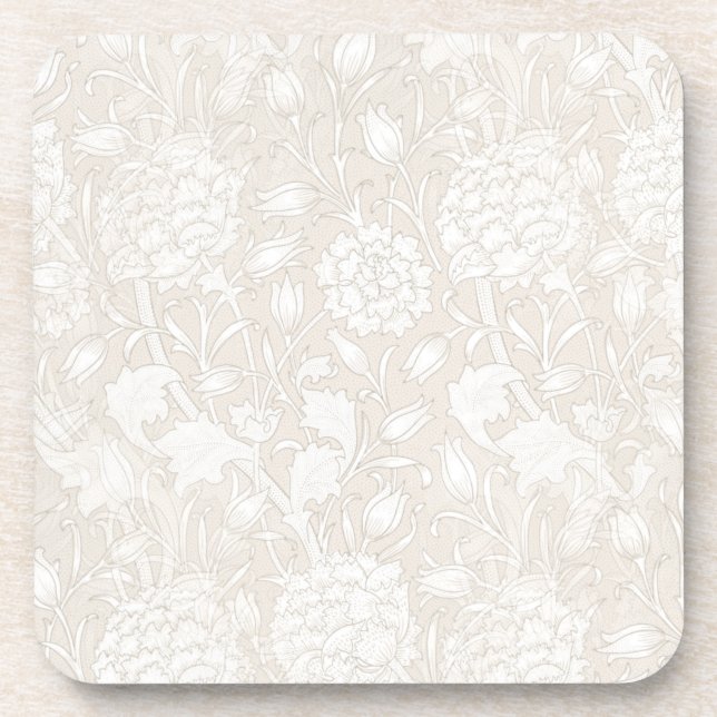 William Morris Floral Pattern in Sepia Getränkeuntersetzer (Vorderseite)