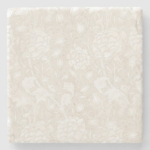 William Morris Floral Pattern in Sepia Steinuntersetzer