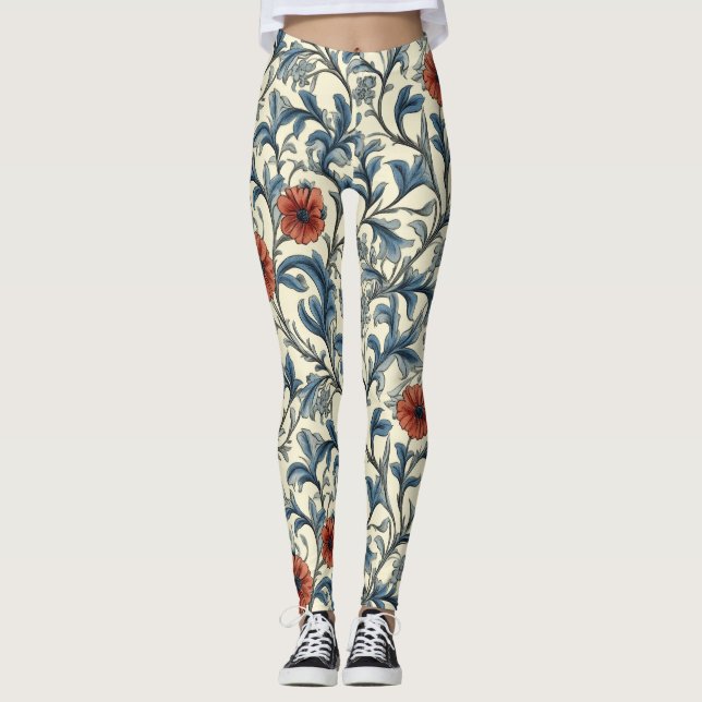 William Morris Floral Pattern Leggings (Vorderseite)