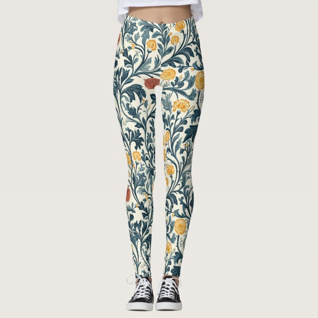 William Morris Floral Pattern Leggings (Vorderseite)