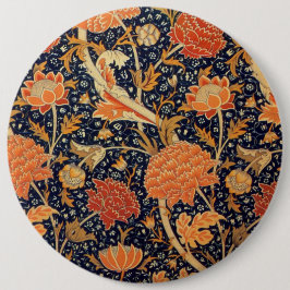 William Morris Floral Pattern Round Button