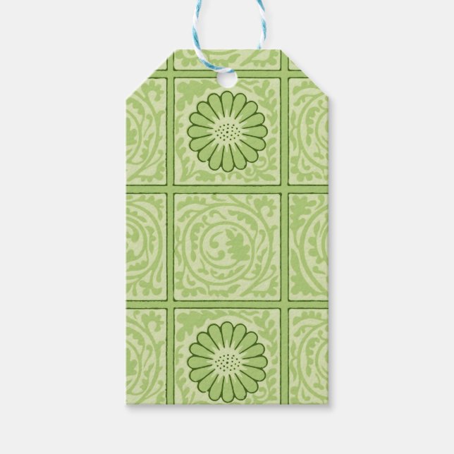William Morris Floral & Stylized Blätter Pattern Geschenkanhänger (Vorderseite)