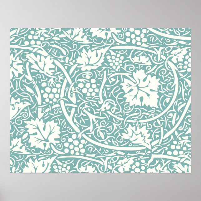 William Morris Floral Wallpaper Aquamarin Poster (Vorne)