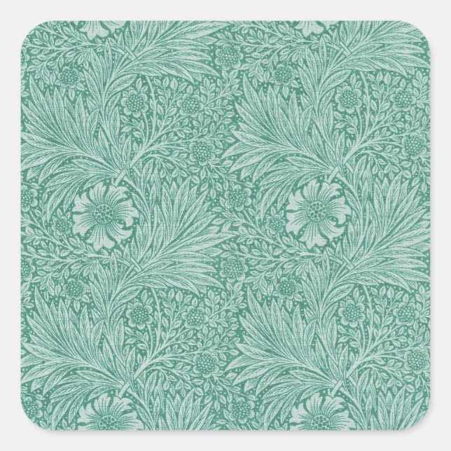 William Morris Floral Wallpaper Quadratischer Aufkleber (Vorderseite)
