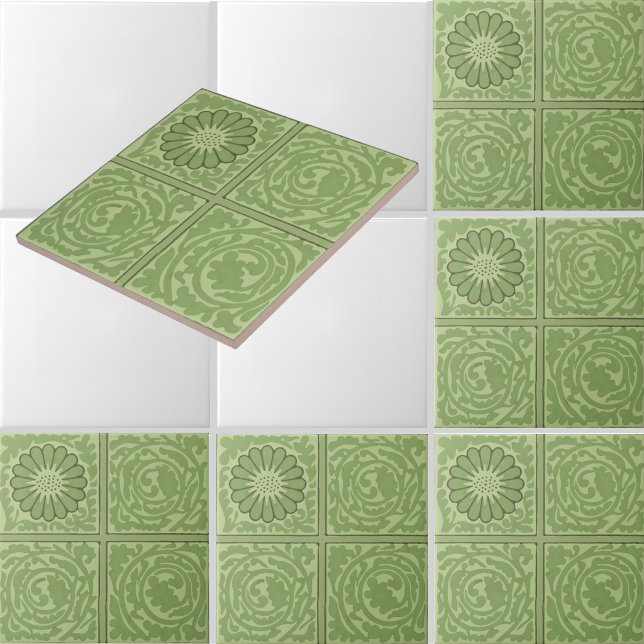 William Morris Florales Blatt-Diaper-Muster Fliese (Von Creator hochgeladen)