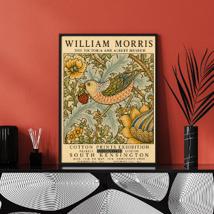 William Morris Florales Vogel-Kunstposter, Vintage Poster