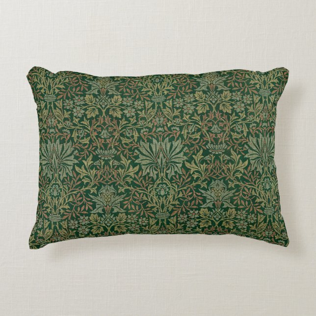 William Morris Flower Garden-Grün Dekokissen (Vorderseite)