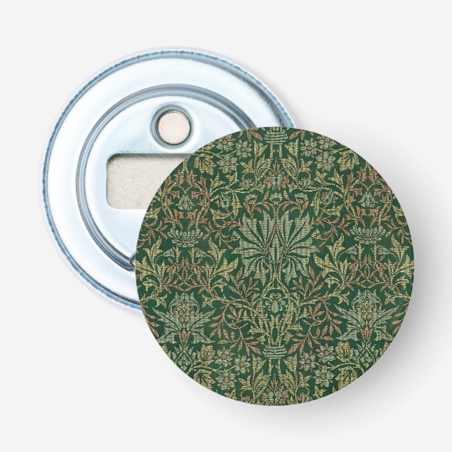 William Morris Flower Garden-Grün Flaschenöffner (Vorderseite)