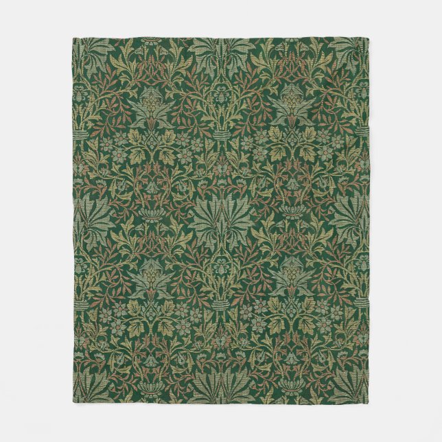 William Morris Flower Garden-Grün Fleecedecke (Vorderseite)