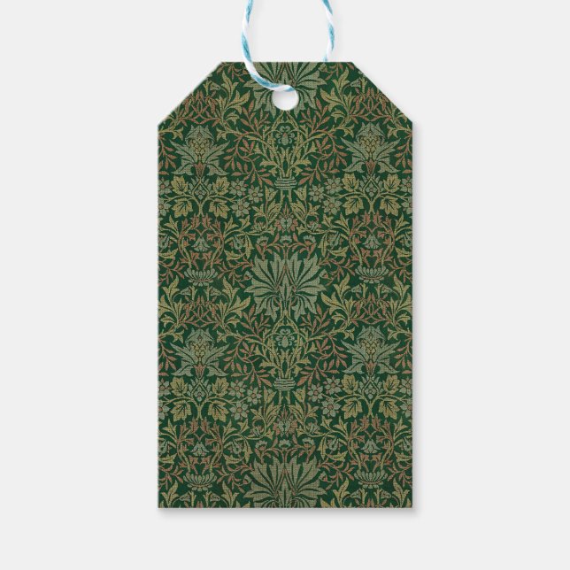 William Morris Flower Garden-Grün Geschenkanhänger (Vorderseite)