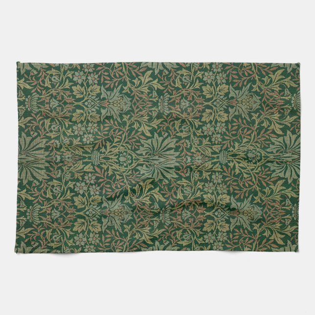 William Morris Flower Garden-Grün Geschirrtuch (Horizontal)