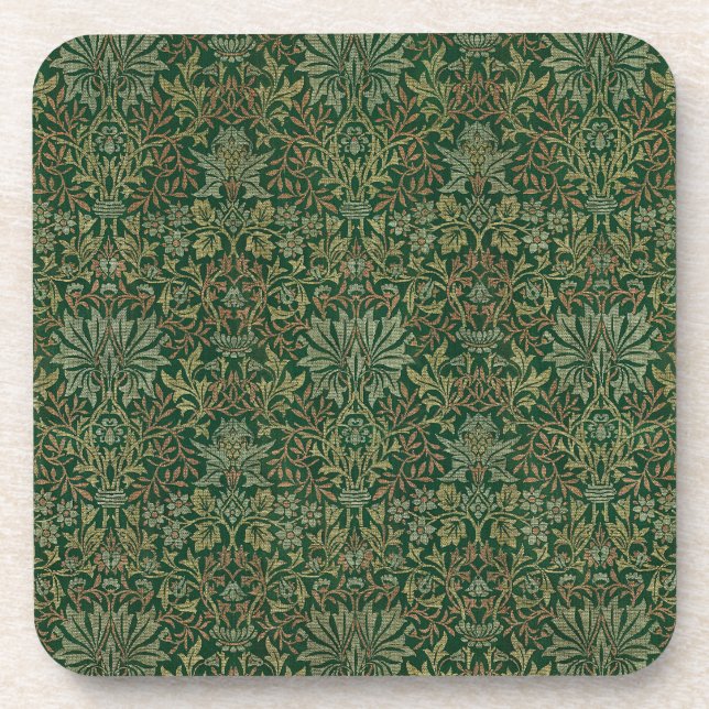 William Morris Flower Garden-Grün Getränkeuntersetzer (Vorderseite)