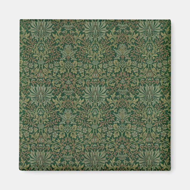 William Morris Flower Garden-Grün Magnet (Vorne)