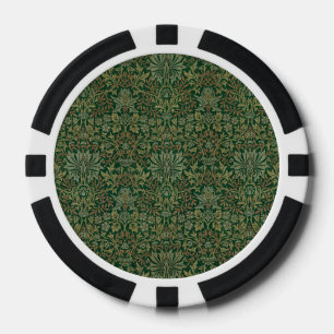 William Morris Flower Garden-Grün Pokerchips