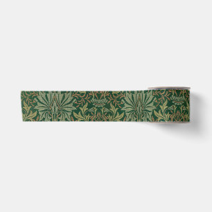 William Morris Flower Garden-Grün Satinband