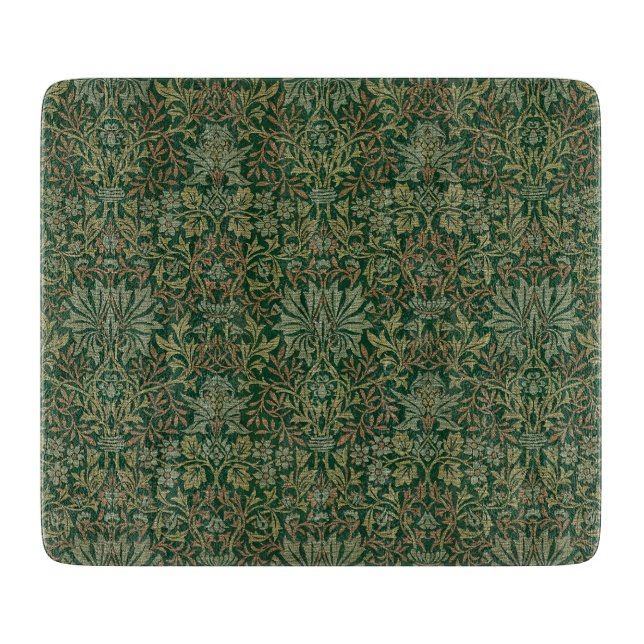 William Morris Flower Garden-Grün Schneidebrett (Vorderseite)