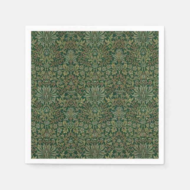 William Morris Flower Garden-Grün Serviette (Vorderseite)