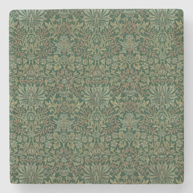 William Morris Flower Garden-Grün Steinuntersetzer (Vorderseite)