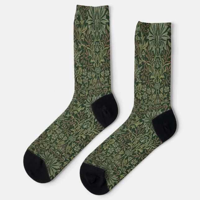 William Morris Flower Garden Tapestry Classic Socken (Linkes Detail)