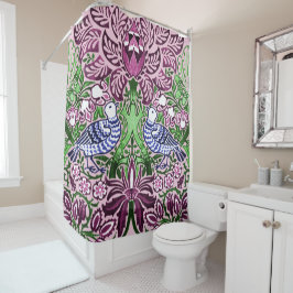 William Morris Folk Art Birds Blume Acorns Duschvorhang