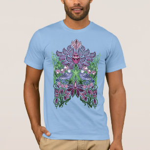 William Morris Folk Art Birds Blume Acorns T-Shirt