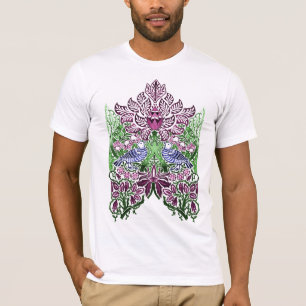 William Morris Folk Art Birds Blume Acorns T-Shirt